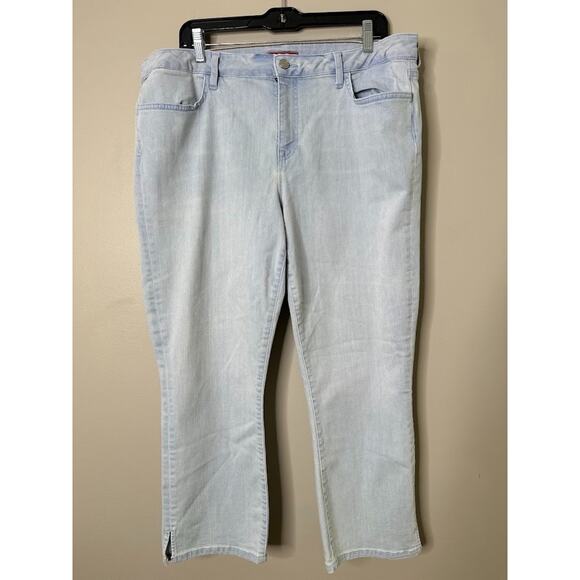 Tommy Hilfiger Womens 18 Jeans Straight Crop Light Wash Blue Stretch High Rise - Picture 1 of 7